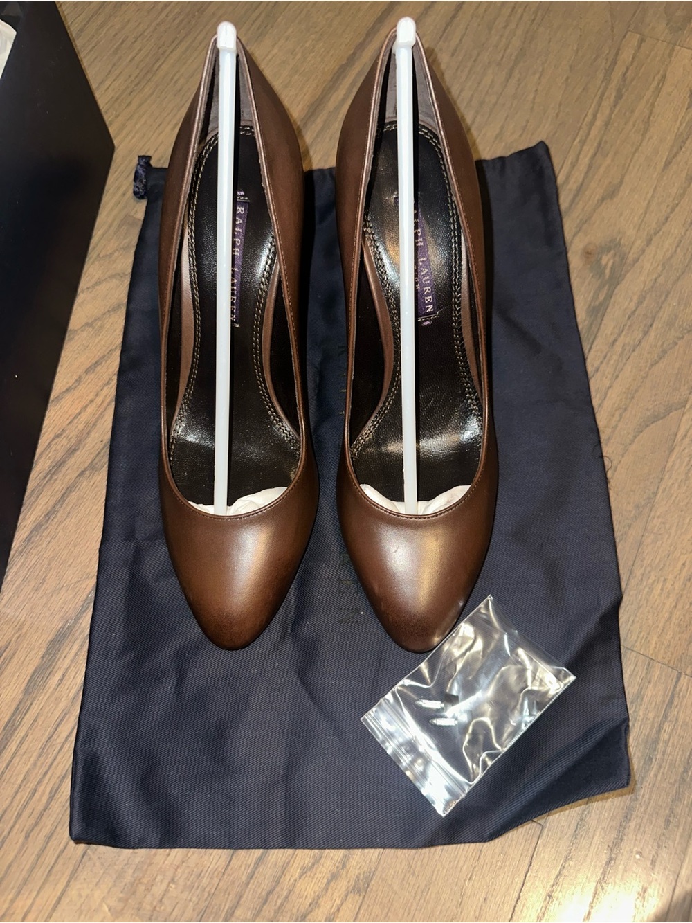 Ralph Lauren Brown Leather Pointed Pumps